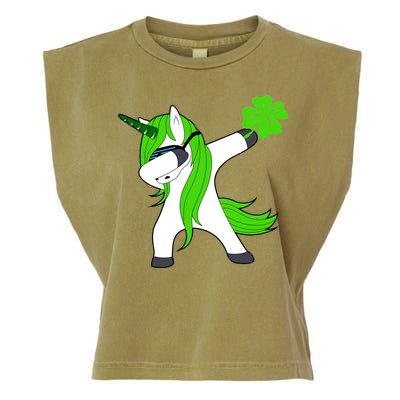 St. Patrick's Day Dabbing Irish Unicorn Garment-Dyed Women's Muscle Tee