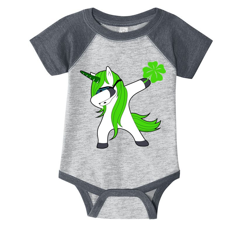 St. Patrick's Day Dabbing Irish Unicorn Infant Baby Jersey Bodysuit