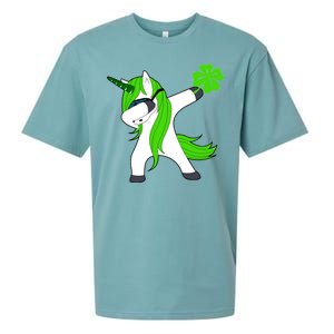 St. Patrick's Day Dabbing Irish Unicorn Sueded Cloud Jersey T-Shirt