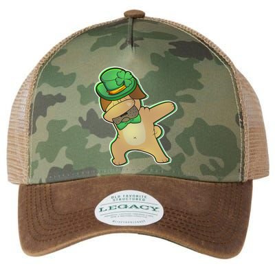 St. Patrick's Day Dabbing Pug Legacy Tie Dye Trucker Hat
