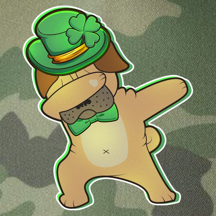 St. Patrick's Day Dabbing Pug Legacy Tie Dye Trucker Hat