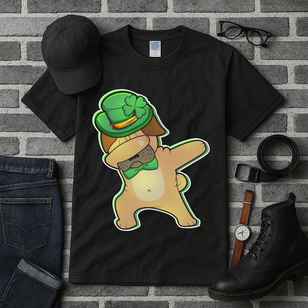 St. Patrick's Day Dabbing Pug Tall T-Shirt