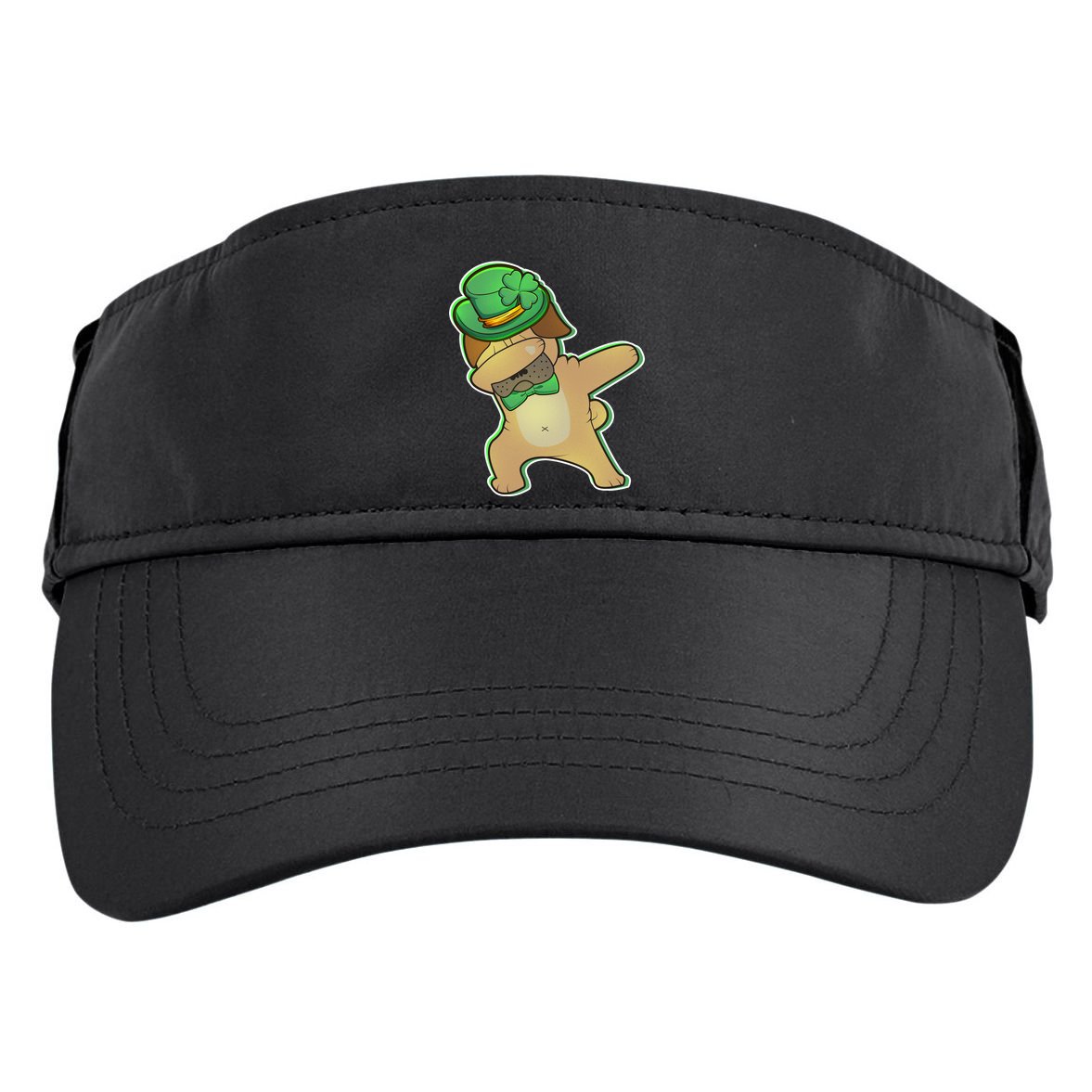 St. Patrick's Day Dabbing Pug Adult Drive Performance Visor
