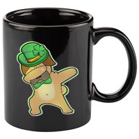 St. Patrick's Day Dabbing Pug 11oz C Handle Ceramic Mug