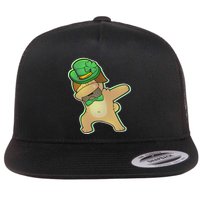 St. Patrick's Day Dabbing Pug Flat Bill Trucker Hat