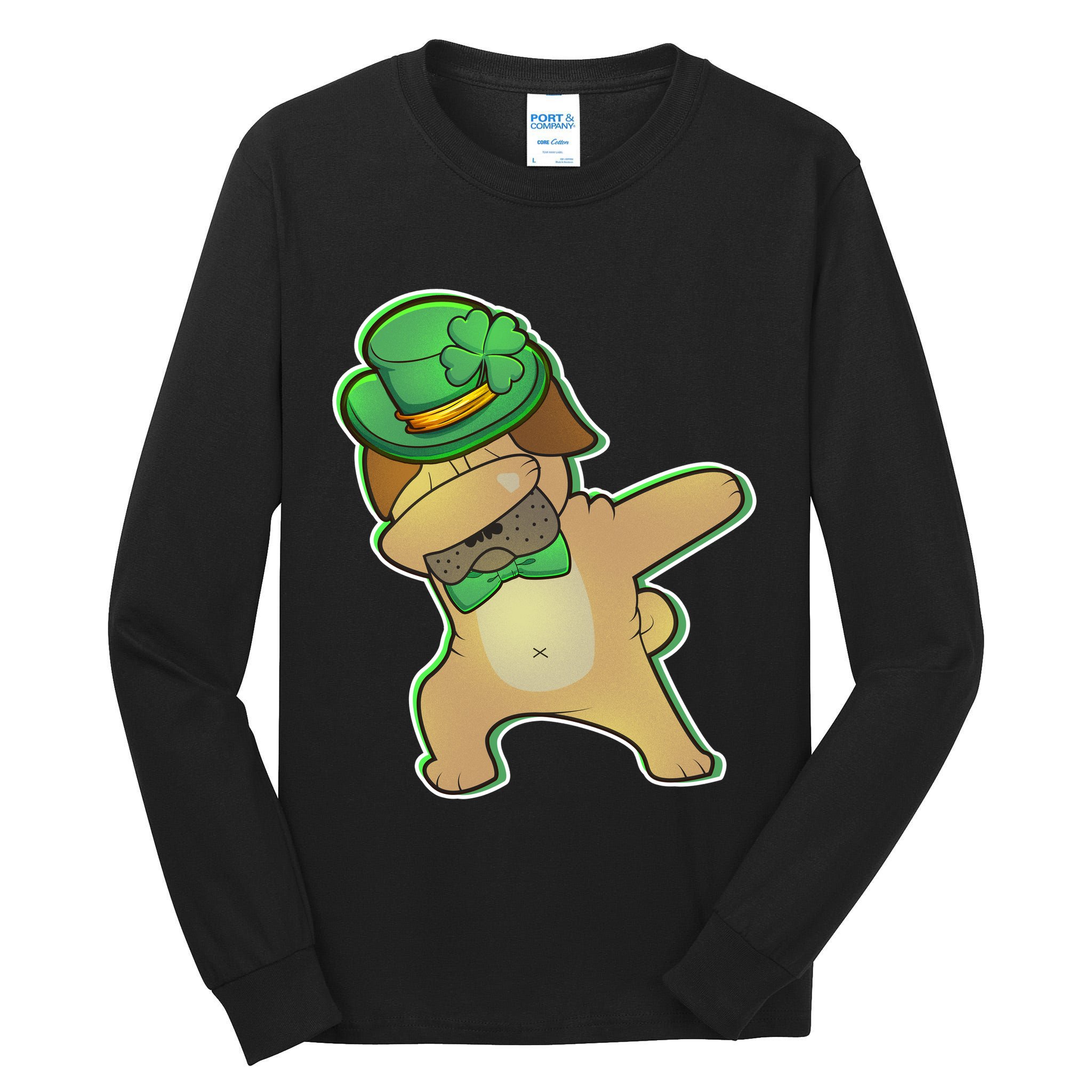 St. Patrick's Day Dabbing Pug Tall Long Sleeve T-Shirt