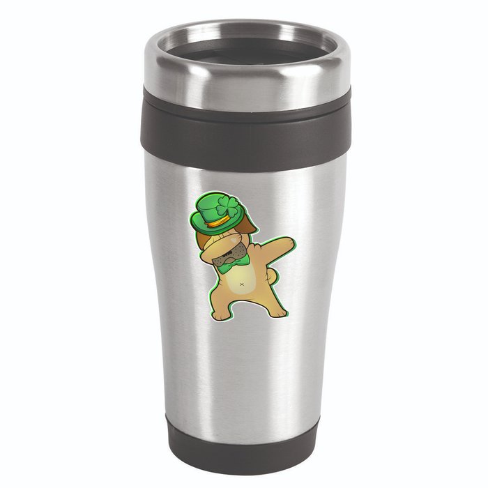 St. Patrick's Day Dabbing Pug 16oz Travel Tumbler