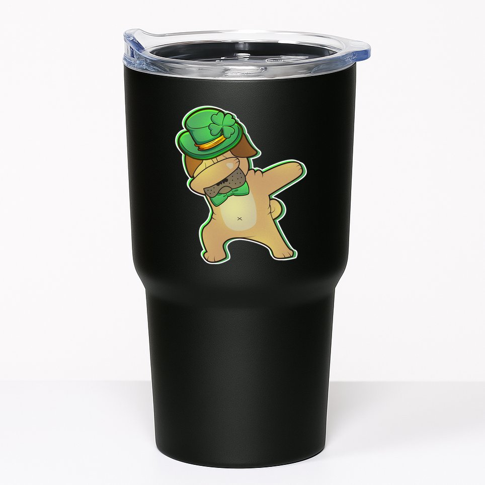 St. Patrick's Day Dabbing Pug Tumbler