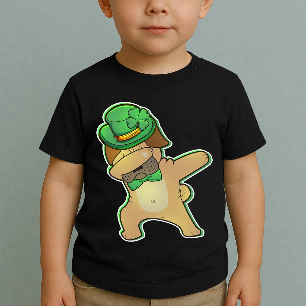 St. Patrick's Day Dabbing Pug Toddler T-Shirt
