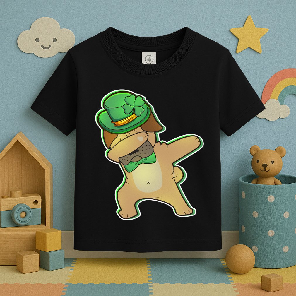 St. Patrick's Day Dabbing Pug Toddler T-Shirt
