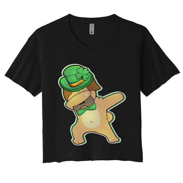 St. Patrick's Day Dabbing Pug Crop Top