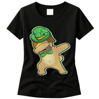 St. Patrick's Day Dabbing Pug Womens T-Shirt