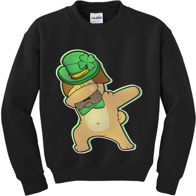 St. Patrick's Day Dabbing Pug Kids Sweatshirt