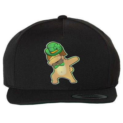 St. Patrick's Day Dabbing Pug Wool Snapback Cap