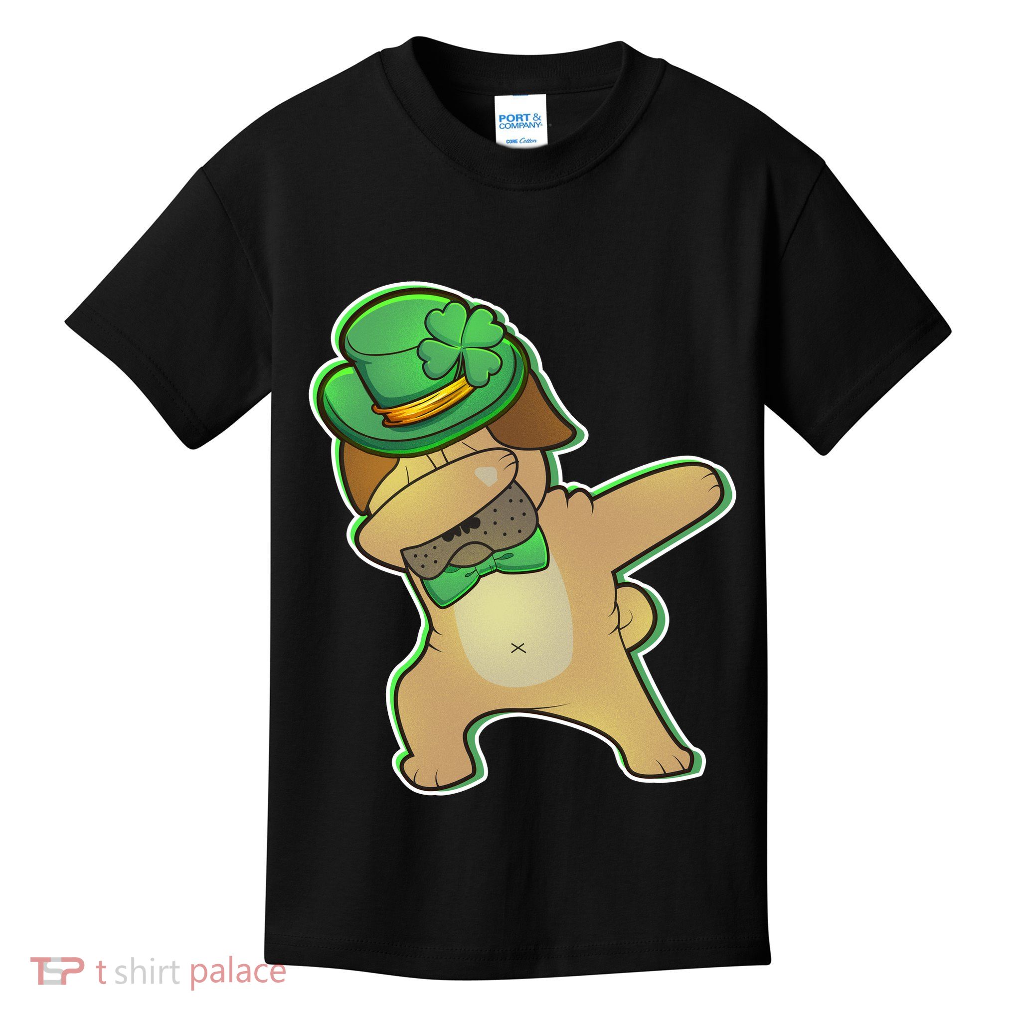St. Patrick's Day Dabbing Pug Kids T-Shirt