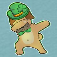 St. Patrick's Day Dabbing Pug Sueded Cloud Jersey T-Shirt