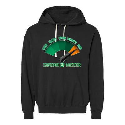St. Patrick's Day Drunk O Meter Garment-Dyed Fleece Hoodie