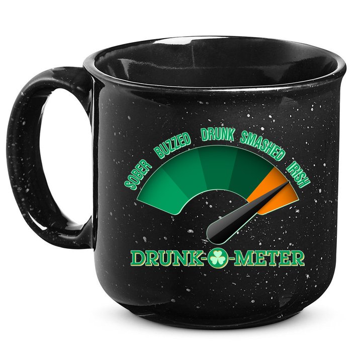 St. Patrick's Day Drunk O Meter 15oz Campfire Ceramic Mug
