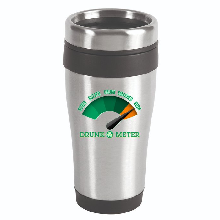 St. Patrick's Day Drunk O Meter 16oz Travel Tumbler