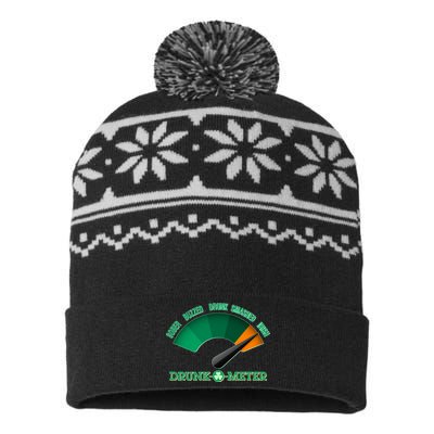 St. Patrick's Day Drunk O Meter USA-Made Snowflake Beanie