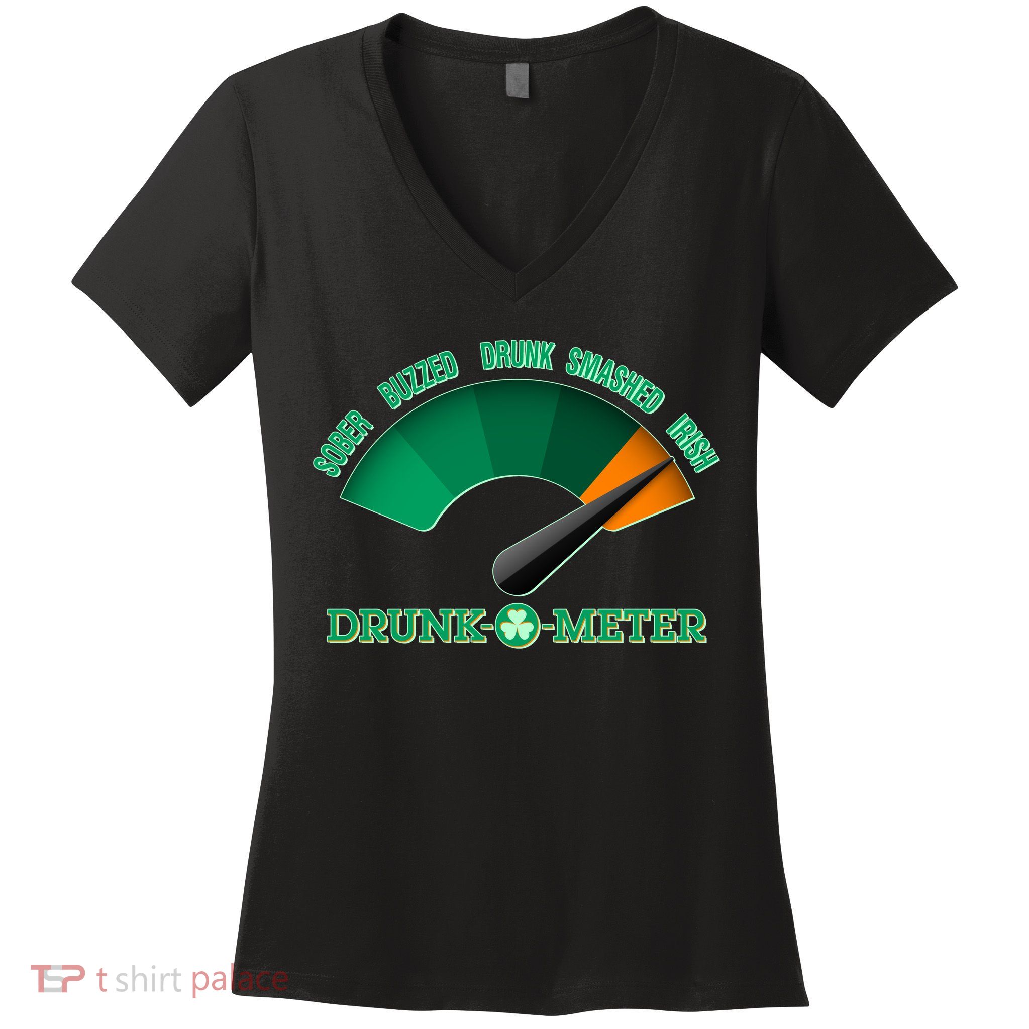 St. Patrick's Day Drunk O Meter Women's V-Neck T-Shirt