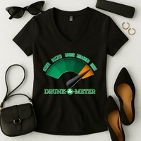 St. Patrick's Day Drunk O Meter Women's V-Neck T-Shirt