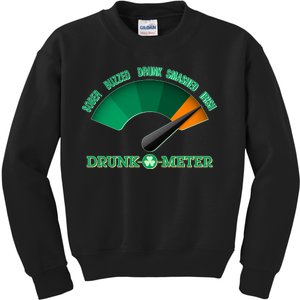 St. Patrick's Day Drunk O Meter Kids Sweatshirt