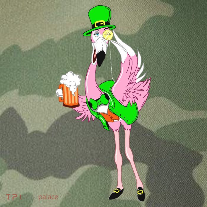 St. Patrick's Day Flamingo Legacy Tie Dye Trucker Hat
