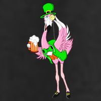 St. Patrick's Day Flamingo 7 Panel Mesh Trucker Snapback Hat