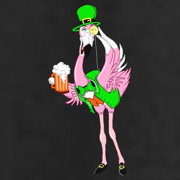 St. Patrick's Day Flamingo 7 Panel Mesh Trucker Snapback Hat