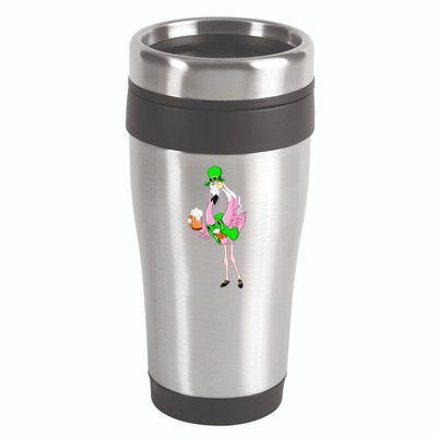 St. Patrick's Day Flamingo 16oz Travel Tumbler