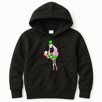 St. Patrick's Day Flamingo Kids Hoodie