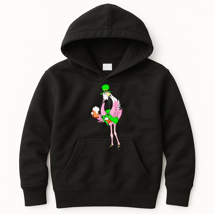 St. Patrick's Day Flamingo Kids Hoodie