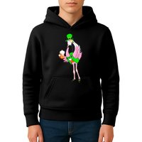 St. Patrick's Day Flamingo Kids Hoodie