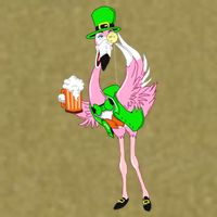 St. Patrick's Day Flamingo Garment-Dyed Women's Muscle Tee