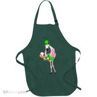 St. Patrick's Day Flamingo Full-Length Apron With Pockets