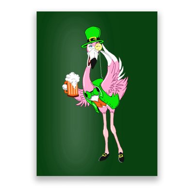 St. Patrick's Day Flamingo Poster