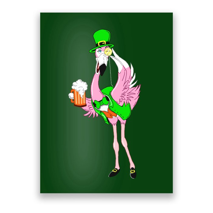 St. Patrick's Day Flamingo Poster