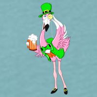 St. Patrick's Day Flamingo Sueded Cloud Jersey T-Shirt