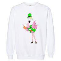 St. Patrick's Day Flamingo Garment-Dyed Sweatshirt