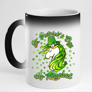 St. Patrick's Day Is Magical 11oz Black Color Changing Mug