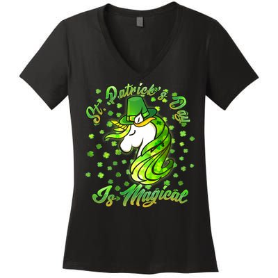 St. Patrick's Day Is Magical Women's V-Neck T-Shirt