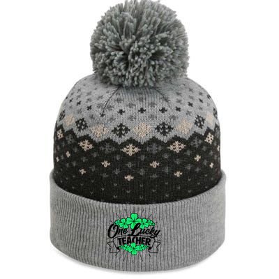 St. Patrick's Day One Lucky Teacher The Baniff Cuffed Pom Beanie