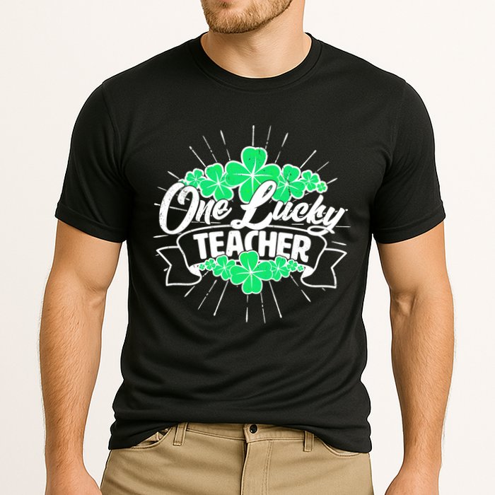 St. Patrick's Day One Lucky Teacher Cooling Performance Crew T-Shirt