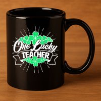 St. Patrick's Day One Lucky Teacher 11oz C Handle Ceramic Mug