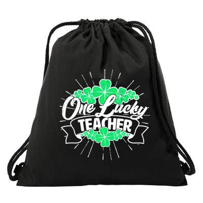 St. Patrick's Day One Lucky Teacher Drawstring Bag