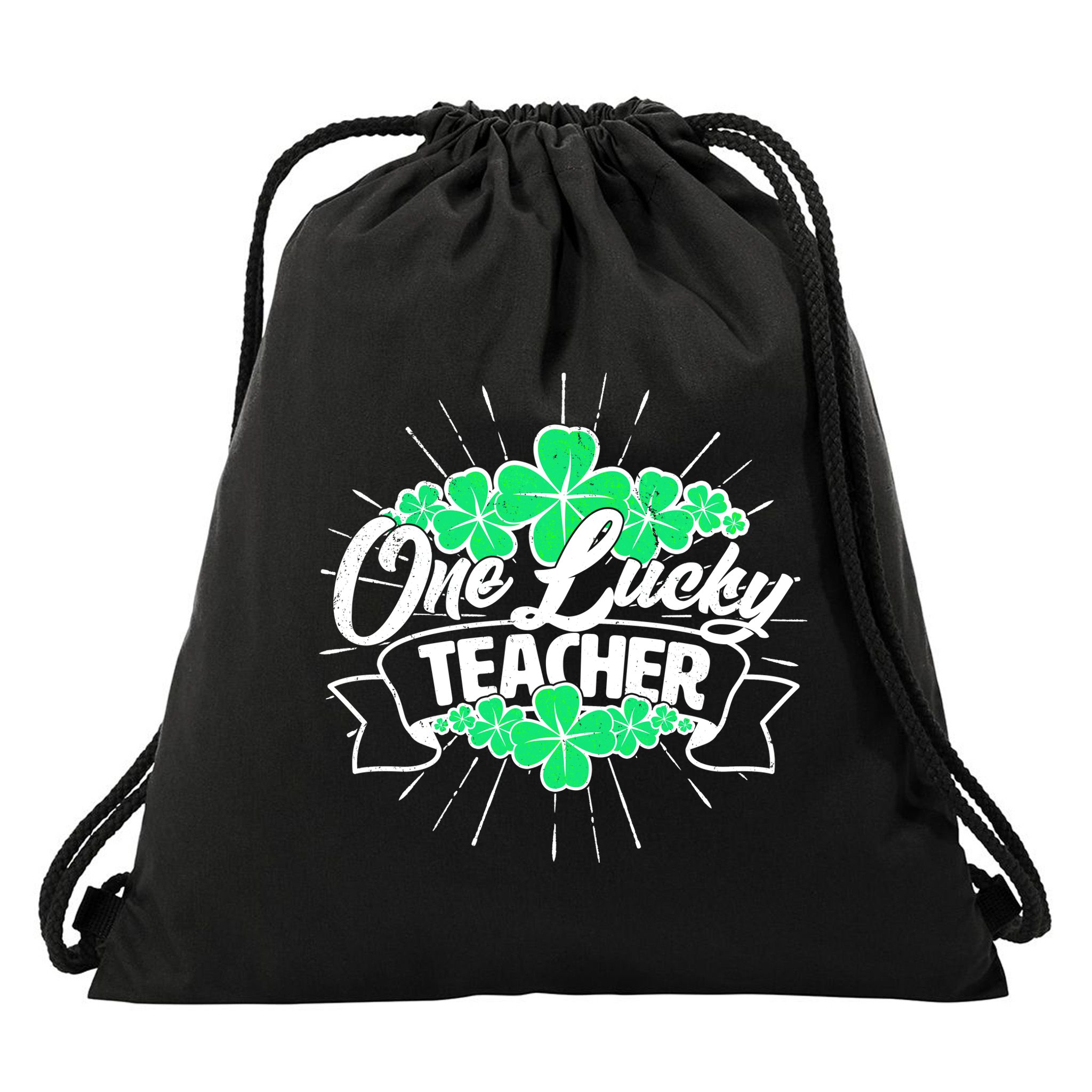 St. Patrick's Day One Lucky Teacher Drawstring Bag