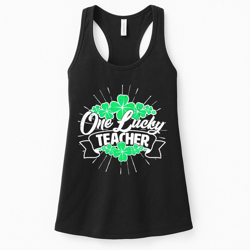St. Patrick's Day One Lucky Teacher Womens Tank Top