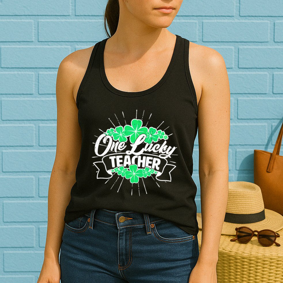St. Patrick's Day One Lucky Teacher Womens Tank Top