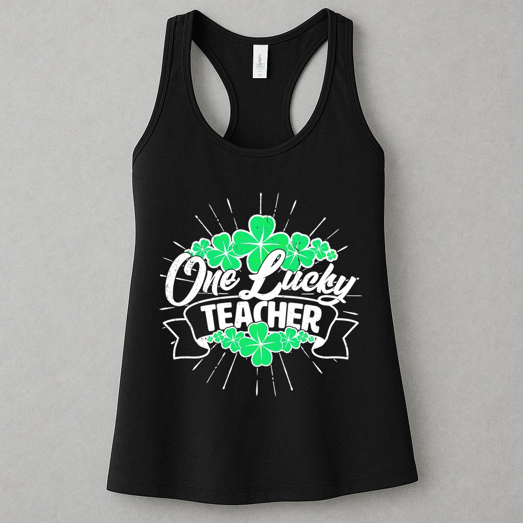 St. Patrick's Day One Lucky Teacher Womens Tank Top